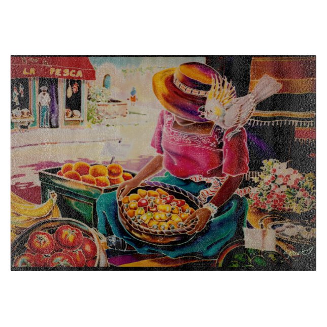 Planche À Découper La Dame du marché mexicain des fruits (Devant)