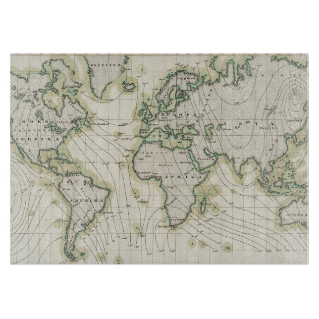 Planche À Découper La déclinaison magnétique du monde (Devant)