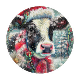 Planche À Découper La vache rêve de temps plus chauds Turquoise Rouge