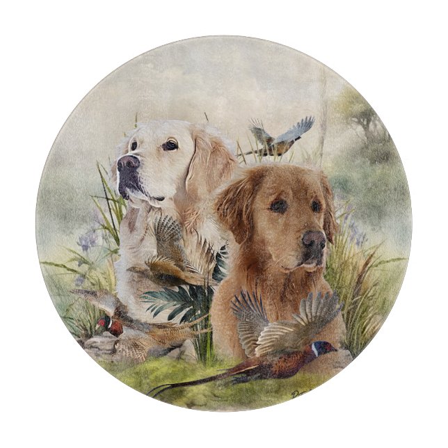 Planche À Découper Labrador Retrivers avec faisan, Art (Devant)