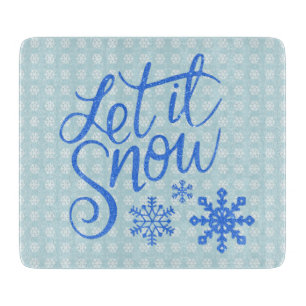 Planche À Découper Laisser le Motif de neige bleu Retro Cutboard