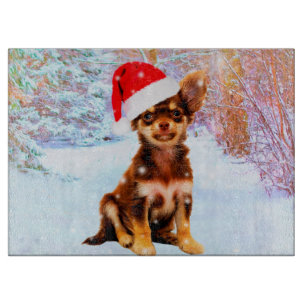 Planche À Découper Laisser neiger Noël Chihuahua Chig
