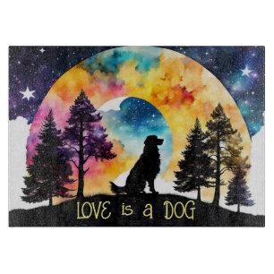 Planche À Découper L'amour est un chien qui vous attend *Personnalise