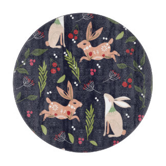 Planche À Découper Lapin d'art populaire scandinave