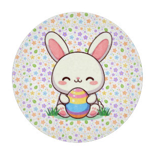 Planche À Découper Lapin de printemps/Pâques mignon avec oeuf