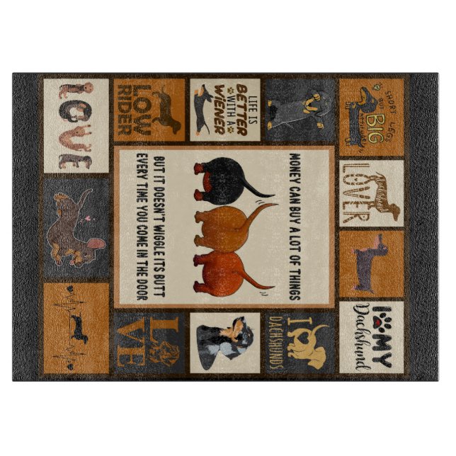 Planche À Découper L'Argent Dachshund Peut Acheter Beaucoup De Choses (Devant)