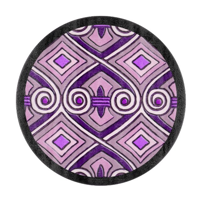 Planche À Découper L'Art Déco fait la Perse (Purples Lumineuses) Char (Devant)