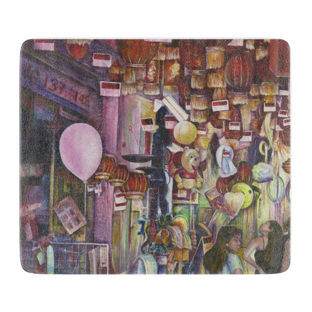 Planche À Découper Le ballon rose soleil et lune, Singapour (Devant)