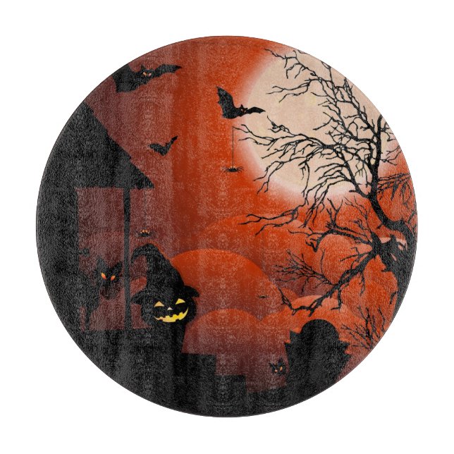 Planche À Découper Le cauchemar de la lune sanglante d'Halloween (Devant)