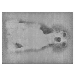 Planche À Découper Le Chien Beagle Est Dessiné Avec Un Crayon