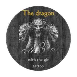 Planche À Découper Le Dragon avec la fille tatouage - Drôle sombre