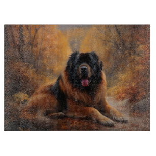 Planche À Découper Le Mastiff tibétain en automne les feuilles automn
