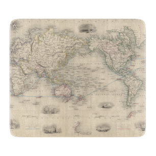 Planche À Découper Le monde sur la projection de Mercator