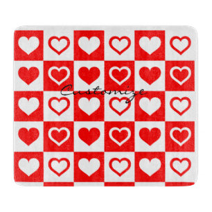 Planche À Découper Le Motif à plaid des Coeurs rouges Thunder_Cove