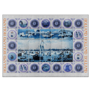 Planche À Découper Le Néerlandais vintage Delft Delftware bleu couvre