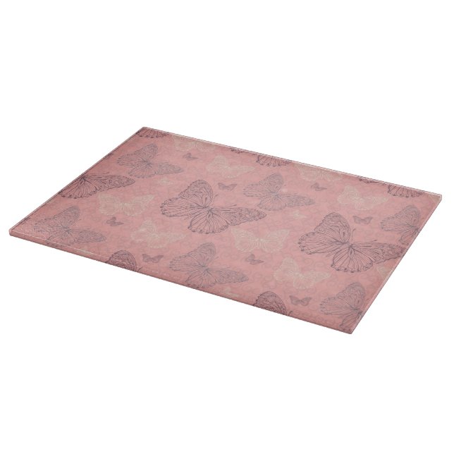 Planche À Découper Le rose de papillon (Coin)