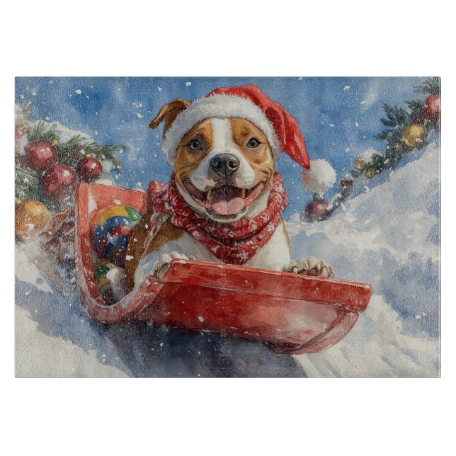 Planche À Découper Le Staffordshire américain à Noël doré (Devant)
