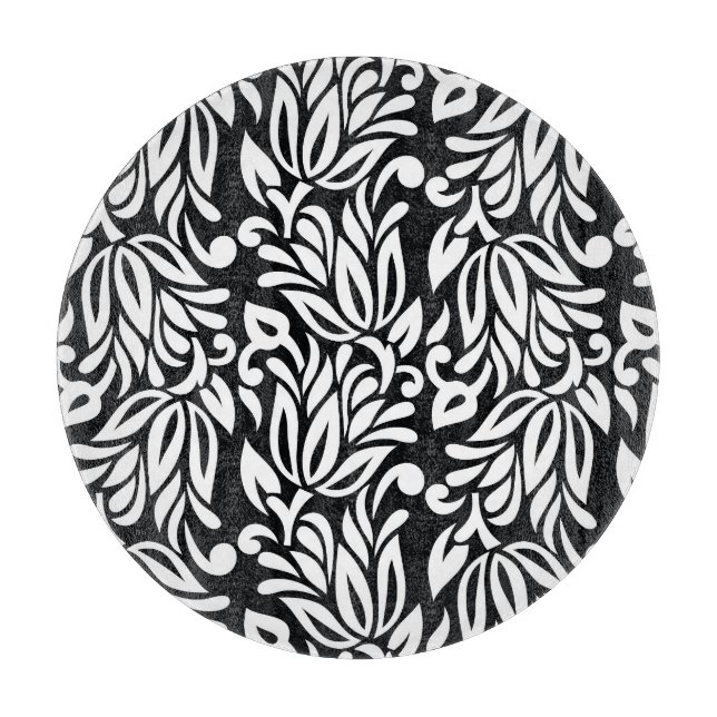 Planche À Découper Le textile noir et blanc. (Devant)