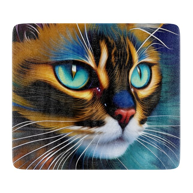 Planche À Découper Le visage d'un mignon Lynx pointe Siamese (Devant)