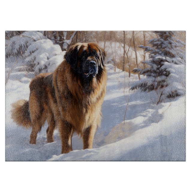 Planche À Découper Leonberger Laissez-le neiger Noël (Devant)