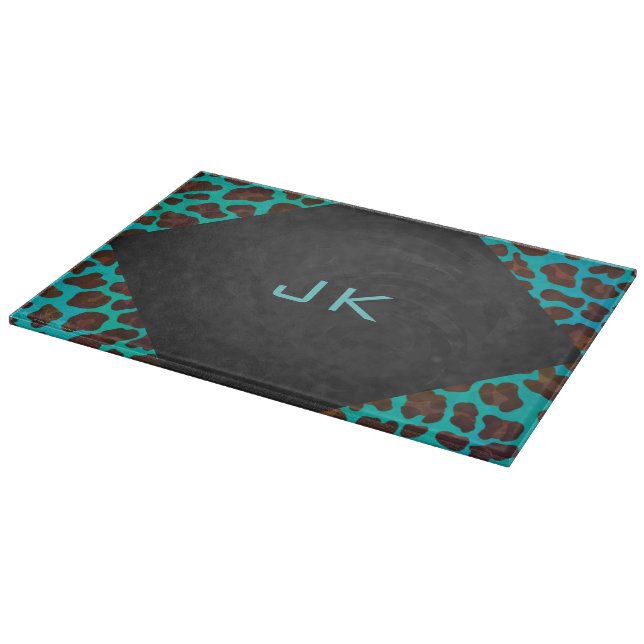 Planche À Découper Léopard Turquoise et Brown (Coin)
