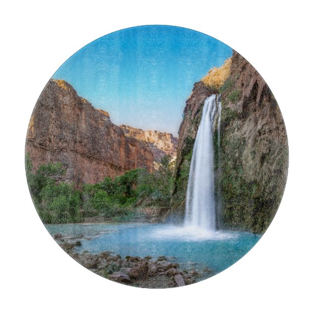 Planche À Découper Les cascades | Chutes Havasu au coucher du soleil (Devant)