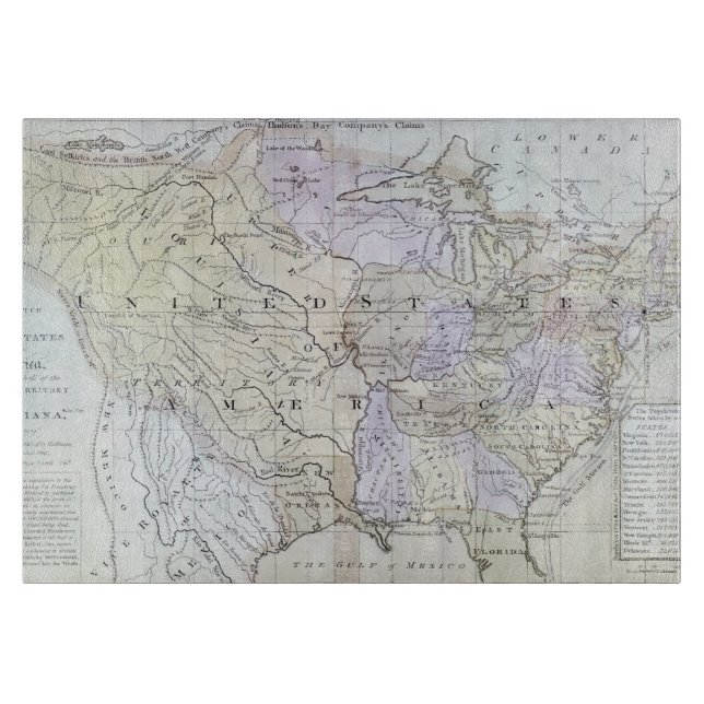 Planche À Découper Les ETATS-UNIS TRACENT, c1812 (Devant)