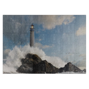 Planche À Découper Les phares   Phare Avec Vagues De Crise
