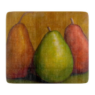 Planche À Découper "Les Trois Amis" Trio de poires vibrant