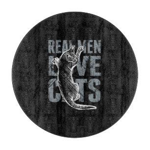 Planche À Découper Les vrais hommes aiment les chats en Grunge Style 