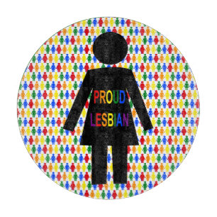 Planche À Découper Lesbienne LGBTQ Silhouette et Rainbow Ladies