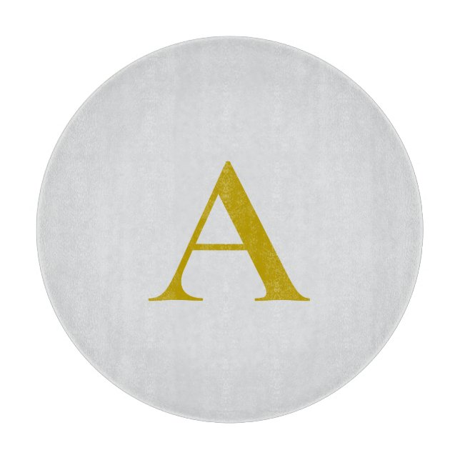 Planche À Découper Lettre initiale de monogramme personnalisé couleur (Devant)