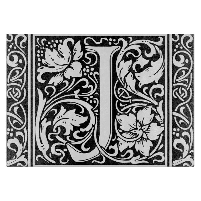Planche À Découper Lettre J Monogramme Médiéval Art Nouveau (Devant)