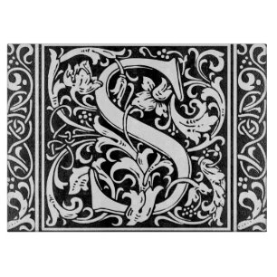 Planche À Découper Lettre S Monogramme médiéval Art Nouveau