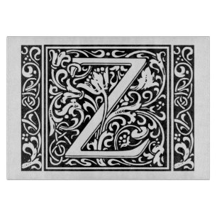 Planche À Découper Lettre Z Monogramme médiéval Art Nouveau