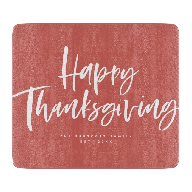 Planche À Découper Lettres de brosse bon thanksgiving (Devant)