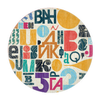 Planche À Découper Lettres dessinées à la main : design vintage sans 