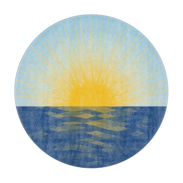 Planche À Découper Lever de soleil sur l'océan Nouveaux débuts (Devant)