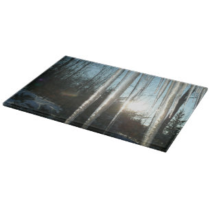 Planche À Découper Lever du soleil à travers Icicles hiver Photograph