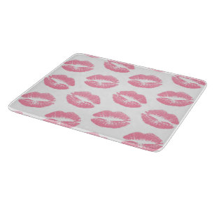 Planche À Découper Lèvres roses, motif de lèvres, rouge à lèvres rose