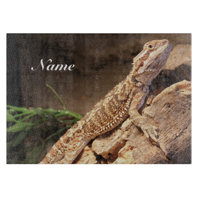 Planche À Découper Lézard Dragon Porté Par Un Bébé Personnalisé (Devant)