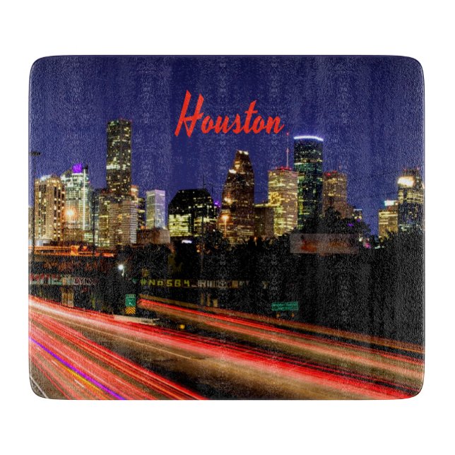 Planche À Découper Ligne Skyline de Houston Texas City (Devant)