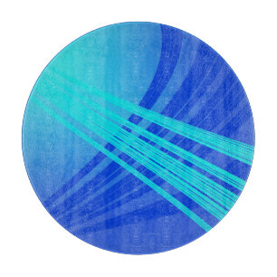 Planche À Découper Lignes Abstraites bleues et Turquoises