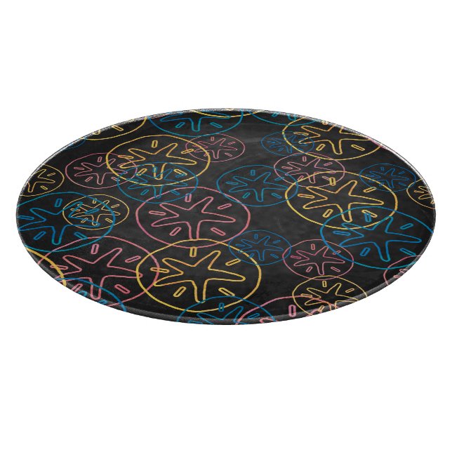 Planche À Découper Lignes de Dollar de Sable Rouge Jaune Bleu (Coin)