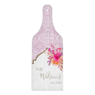 Planche À Découper Lilac pourpre carreaux méditerranéen Mariage Monog