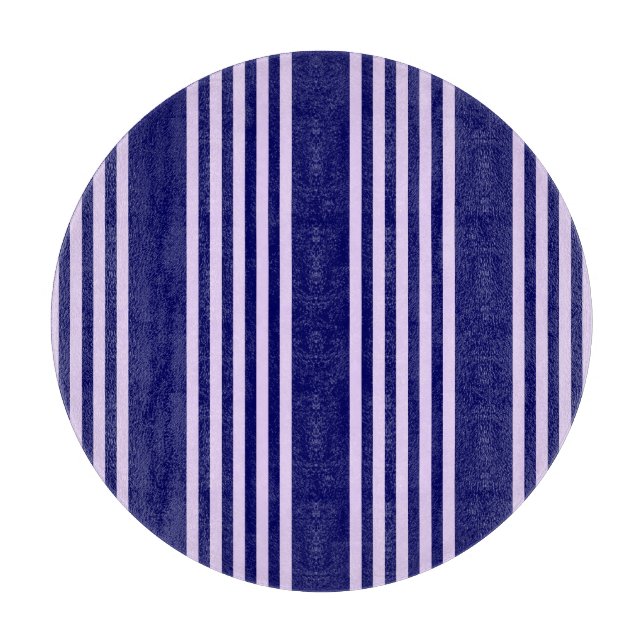 Planche À Découper Lilac violet et bleu marine cinq bandes motif (Devant)