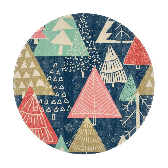 Planche À Découper L'Illustration Festive Des Arbres De Noël. (Devant)