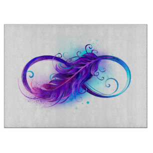 Planche À Découper L'infini avec plume violette