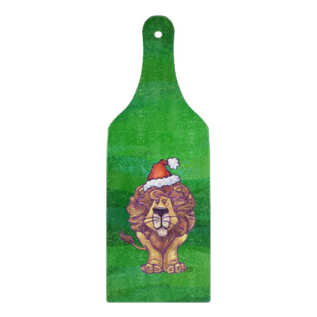 Planche À Découper Lion Christmas on Green (Devant)
