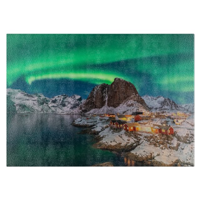 Planche À Découper Littoral | Lofoten Islands, Hamnoy, Norvège (Devant)